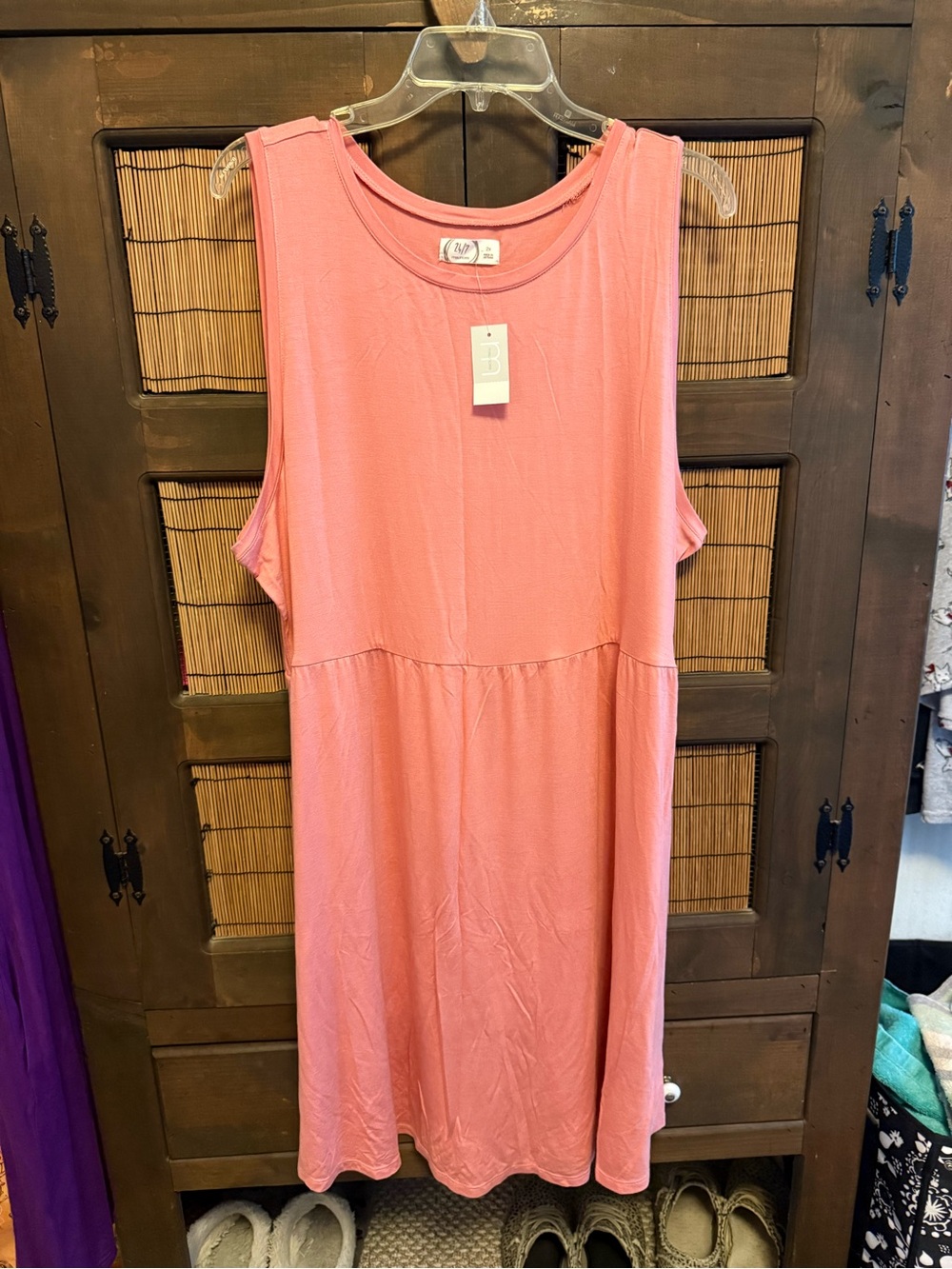 Maurices Soft Apricot-Peach Scoop Neck Tee Dress